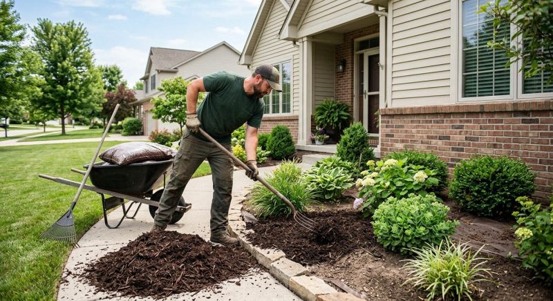 Red Mulch Installation in Ventura County, CA